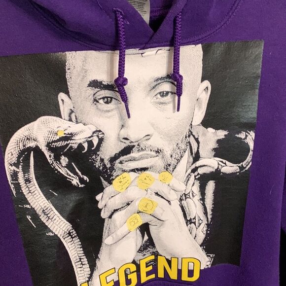 Kobe Bryant | Legend Men’s Purple Graphic Snake Hoodie Sweatshirt Size S - Picture 3 of 5